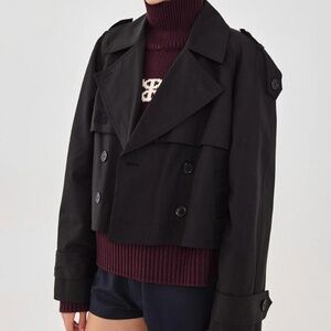 Black Double-Breasted Trench Coat